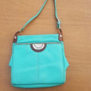 Teal Brighton bag with duster bag